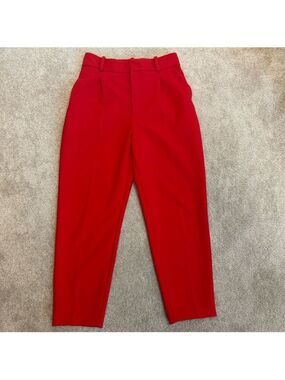 Zara red high-rise tailored trouser dress pants classy professional business L